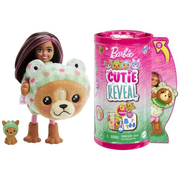 Mattel Barbie Cutie Reveal v kostýmu - Pejsek v zeleném kostýmu žabky