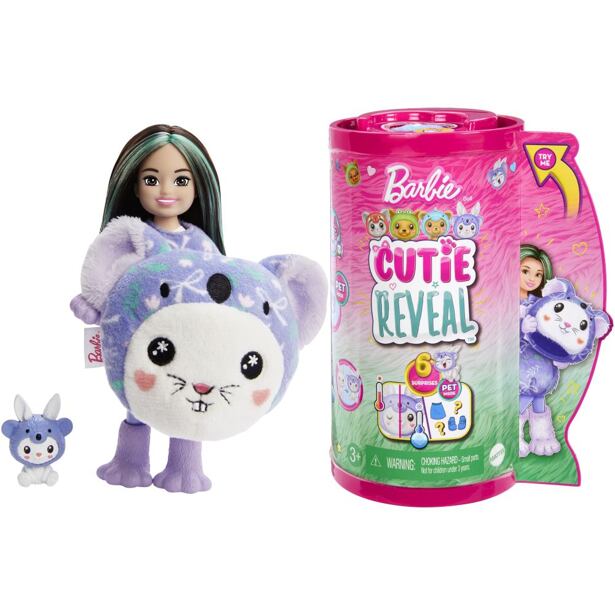 Mattel Barbie Cutie Reveal Chelsea v kostýmu - Zajíček ve fialovém kostýmu koaly