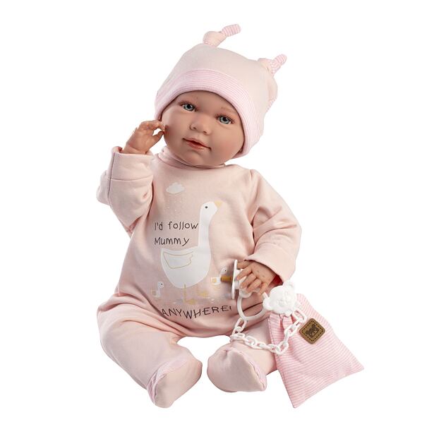 Llorens 74108 New Born - realistická panenka miminko se zvuky a měkkým látkovým tělem - 42 cm