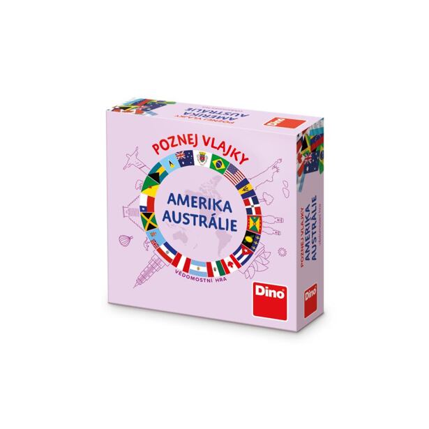 Dino Poznej vlajky Amerika a Austrálie Cestovní hra