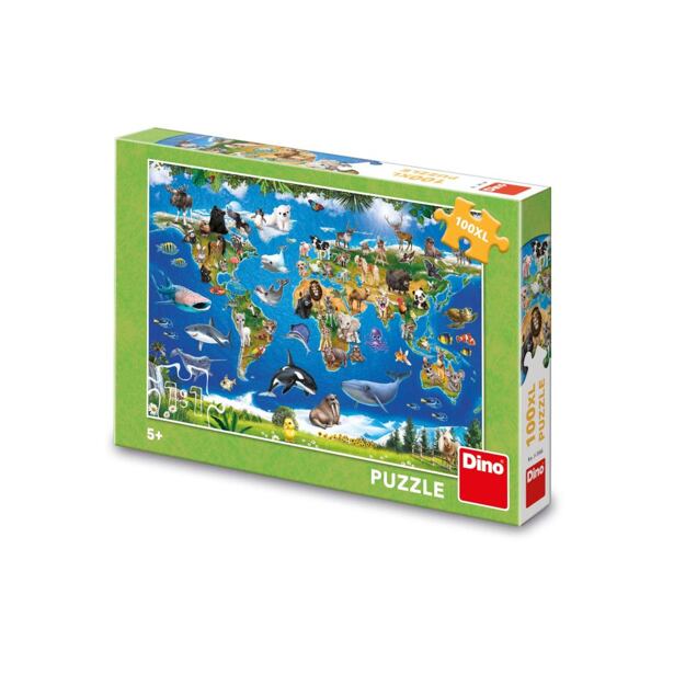 Dino Mapa zvířat 100 dílků XL Puzzle