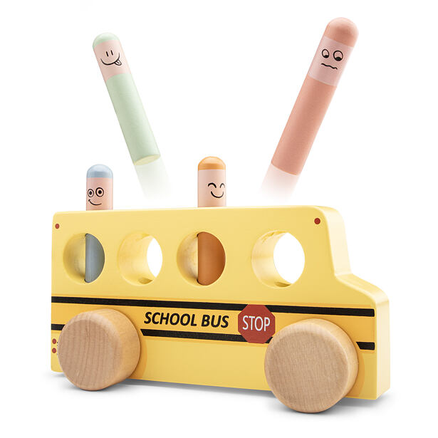 New Classic Toys Pop-up Školní autobus, vyskakovací kolíčky
