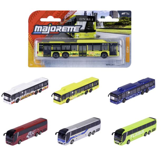 Majorette MAN City Autobus kovový, 6 druhů