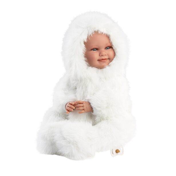 Llorens 74505 NEW BORN realistická panenka miminko se zvuky a měkkým látkovým tělem 45 cm