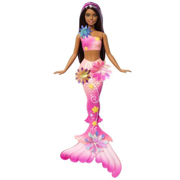 Mattel Barbie Kouzelná květinová mořská víla - tmavovláska