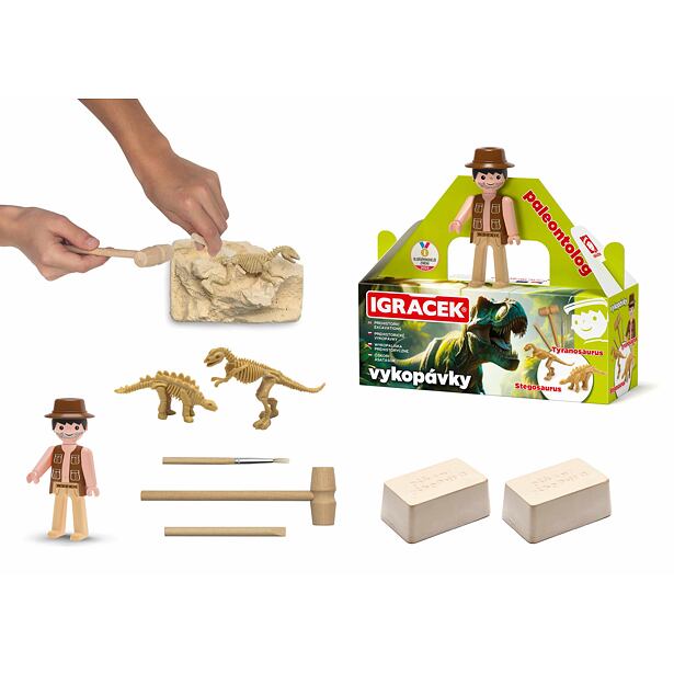 Efko Igráček Paleontolog - figurka s vykopávkami dinosaurů Tyranosaura a Stegosaura