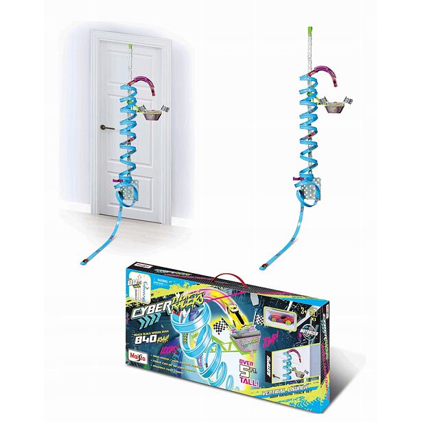 Maisto Cyber Racers, Play set - Vertikální dráha na dveře s autíčkem, výška cca 2m