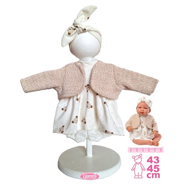 Llorens M844-010 Obleček pro panenku miminko NEW BORN velikosti 43-45 cm