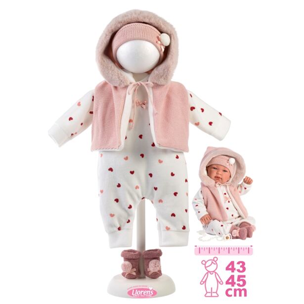 Llorens M844-40 Obleček pro panenku miminko NEW BORN velikosti 43-45 cm