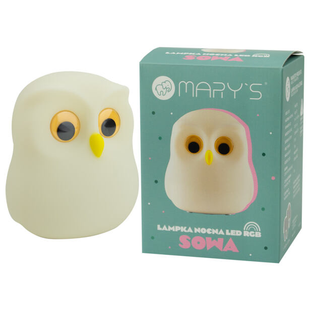 Mary's LED Silikonová noční lampička RGB sova
