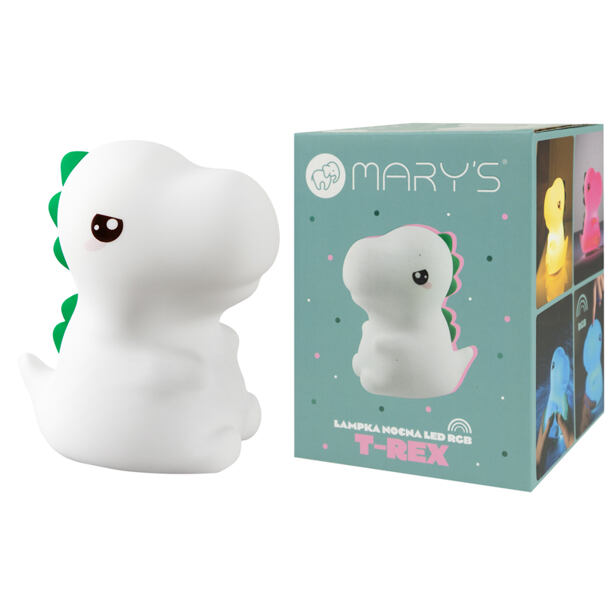 Mary's LED Silikonová noční lampička RGB T-REX