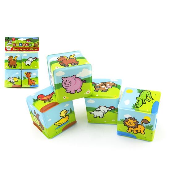 Teddies Kostka Moje první zvířátka 7x7cm 