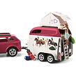 Schleich Dobrodružné auto s přívěsem a koněm