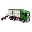 Bruder Nákladní auto SCANIA Super 560R - přepravník na zvířata, zelený