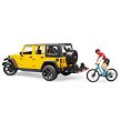 Bruder Jeep Wrangler RUBICON + figurka cyklista