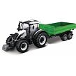 Bburago Farm 10cm Tractor with Trailer - Valtra N174 - Tipping Trailer