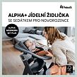 Hauck Alpha+ dřevěná židle+novorozenecký set polohovací, 0m+, Dark Grey