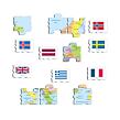 Dino Evropa mapa / vlajky EDU Puzzle 70 dílků
