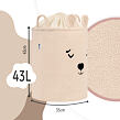 Sipo Koš na hračky Premium Bouclé se šňůrkou / 43 l, Bear (Beige)