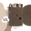 Sipo Koš na hračky Premium Bouclé se šňůrkou / 43 l, Bear (Brown)