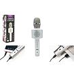 Teddies Mikrofon karaoke Bluetooth stříbrný na baterie s USB kabelem