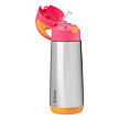 b.box Termoska na pití s brčkem 500 ml - růžová/oranžová