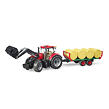 Bruder Traktor Case Optum + vůz na balíky