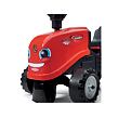 FALK Odrážedlo Baby traktor s vozíkem, lopatou a hráběmi, červené