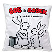 Moravská ústředna Polštář 30x30cm, Bob&Bobek, bílý