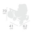 DeCuevas 80537 Skládací kočárek pro panenky 3 v 1 s batůžkem TOP Collection 2020 - 70 cm