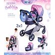 DeCuevas 81776 Skládací kočárek pro panenky 3 v 1 s taškou Magic Bubble 2024 - 73 cm