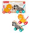 Fisher Price Dřevěná postrkovací zvířátka lev a zebra