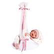 Llorens M740-06 Obleček pro panenku miminko NEW BORN velikosti 40-42 cm s nosítkem přes rameno