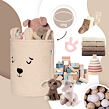 Sipo Koš na hračky Premium Bouclé se šňůrkou / 43 l, Bear (Beige)