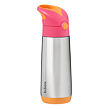 b.box Termoska na pití s brčkem 500 ml - růžová/oranžová