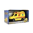 Auto ambulance plast 20cm na setrvačník na baterie se zvukem se světlem v krabici 26x15x12cm