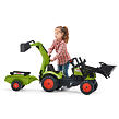 FALK Šlapací traktor Claas Arion 410 s nakladačem, bagrem a vozíkem