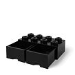 LEGO úložný box 8 s šuplíky - černá