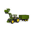 Bruder Traktor JOHN DEERE 7R 350 + vůz a čelní nakladač