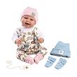 Llorens 84481 NEW BORN 2 v 1 - realistická panenka miminko se zvuky a měkkým látkovým tělem - 44 cm