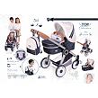 DeCuevas 80537 Skládací kočárek pro panenky 3 v 1 s batůžkem TOP Collection 2020 - 70 cm