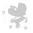 DeCuevas 81777 Skládací kočárek pro panenky 3 v 1 s batůžkem CITY X 2024 - 73 cm