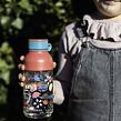 Quokka Plastová láhev Ice Kids s poutkem Flowers 430 ml