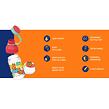 Quokka Plastová láhev Ice Kids s poutkem Birds 430 ml