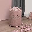 Sipo Koš na hračky Premium Bouclé se šňůrkou / 43 l, Cat (Pink)