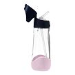 b.box Láhev na pití s brčkem 600 ml - indigo/růžová