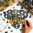 Puzzler Dřevěné barevné puzzle Posvátný Slon