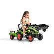 FALK Šlapací traktor Claas Arion 410 s nakladačem a vozíkem, zelený