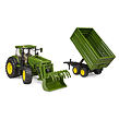 Bruder Traktor JOHN DEERE 7R 350 + vůz a čelní nakladač