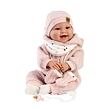 Llorens 84480 NEW BORN - realistická panenka miminko se zvuky a měkkým látkovým tělem - 44 cm